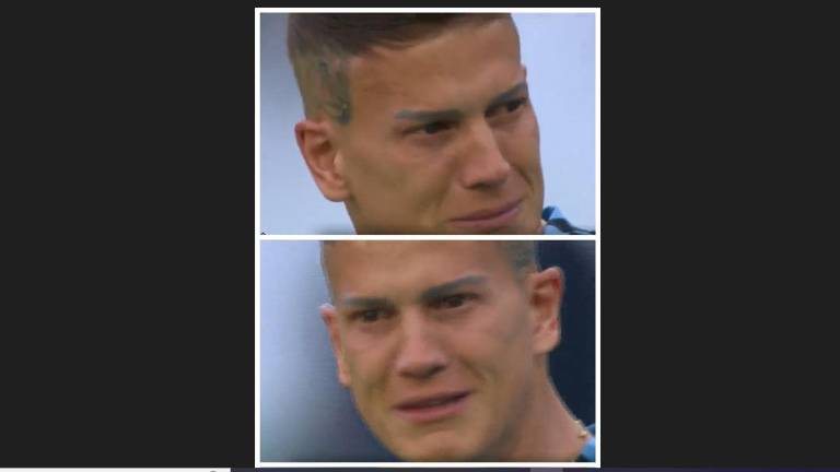 El arquero de Uruguay se emocionó en el calentamiento previo al estreno en la Copa Mundial.