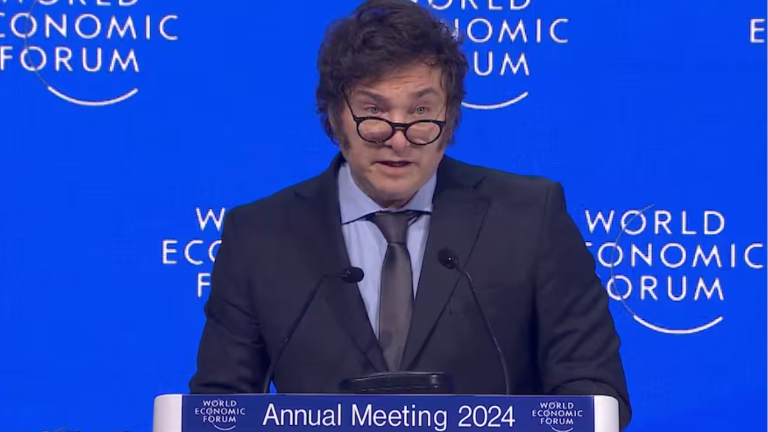 El Presidente Javier Milei dio este miércoles su primer discurso en el Foro Económico Mundial.
