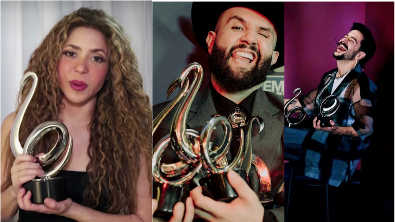Shakira, Carín León y Camilo.