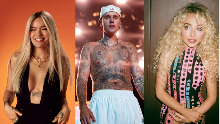 Karol G, Justin Bieber y Sabrina Carpenter.