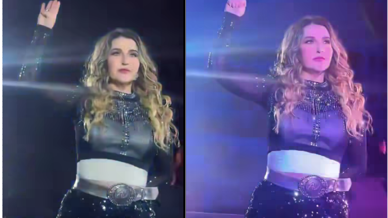 Alicia Villarreal sorprende al realizar la señal de auxilio.