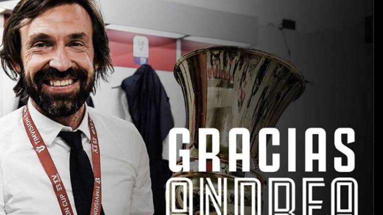 Con esta imagen, la Juventus dio a conocer la salida de Andrea Pirlo del banquillo bianconero.