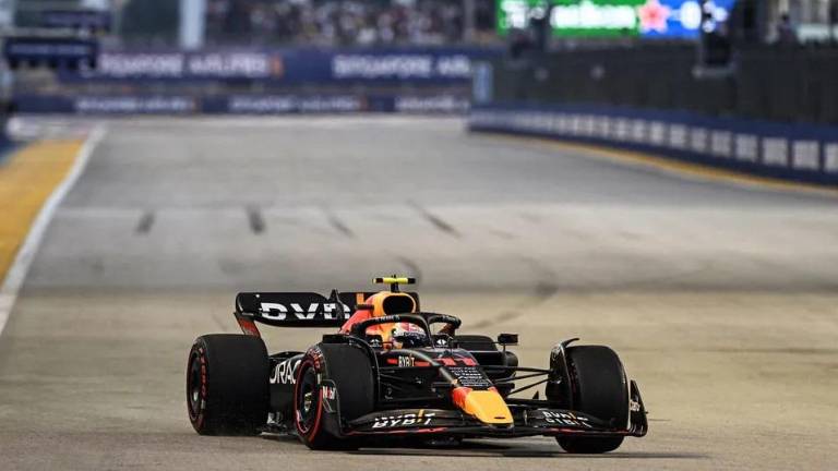 El piloto mexicano Sergio “Checo” Pérez en el GP de Singapur.