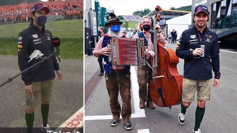Sergio “Checo” Pérez salió a la pista con una vestimenta tradicional.