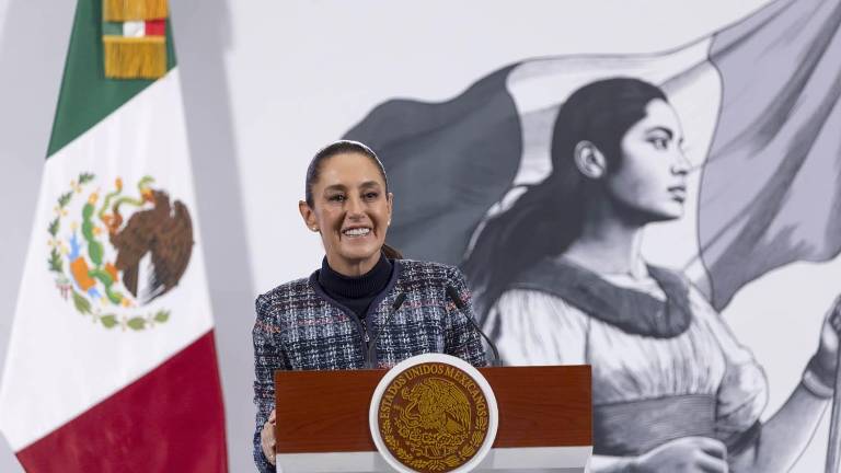 La Presidenta de México Claudia Sheinbaum Pardo en la conferencia de este jueves.