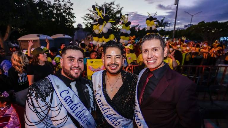 Los candidatos a Rey de la Alegría: Sergio Osuna Corona, Bryan Gamboa Durán y Roberto Castro y se unirán a la gran fiesta.