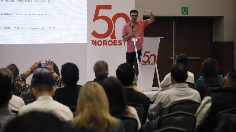 En conferencia organizada por Datemex en Culiacán, el académico Guillermo Trejo señaló que a la violencia no hay que responder con violencia, sino con justicia.