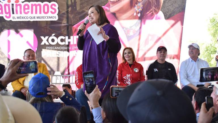 En su discurso en Ahome, Xóchitl Gálvez sostiene que no le tiene miedo al “Señor de Palacio Nacional”.
