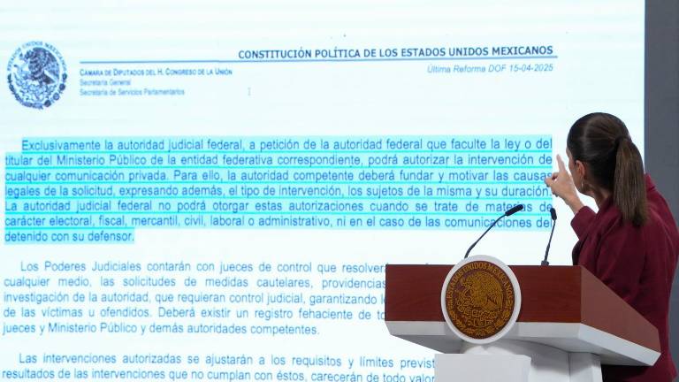 La Presidenta Claudia Sheinbaum Pardo rechaza que su administración busque hacer espionaje.