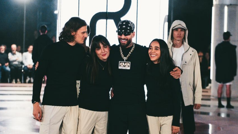Maluma durante el desfile de modas de su marca Remanence.