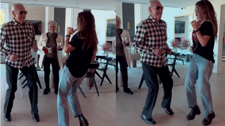 Eric del Castillo baila al ritmo de La Chona con su hija Kate del Castillo.
