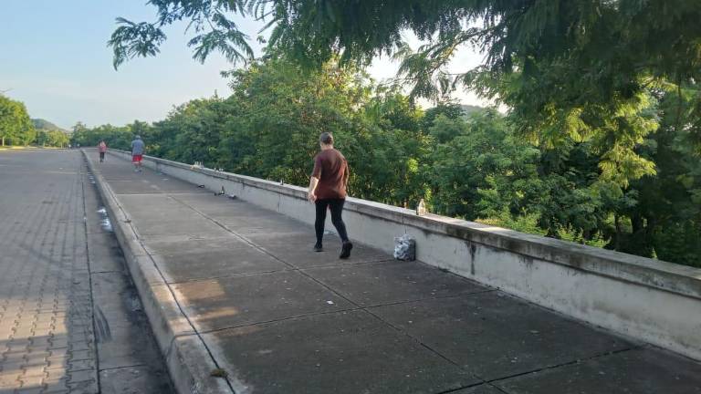 Vecinos denuncian la basura que queda en el malecón de Rosario después del fin de semana.