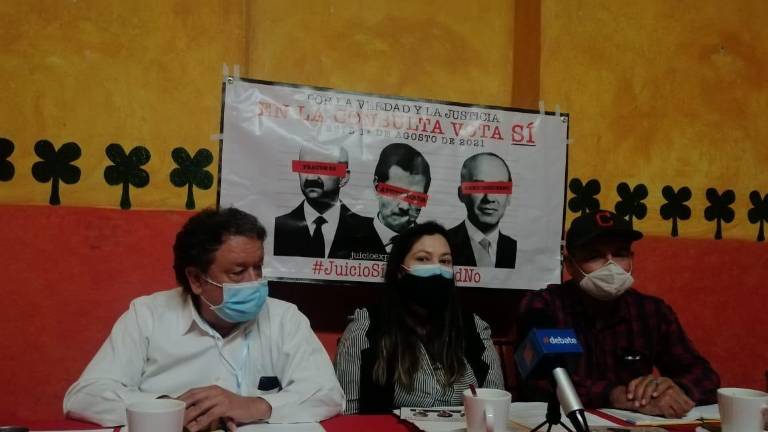 Voceros de la campaña “Juicio Sí Impunidad No” anunciando la próxima Consulta Popular.
