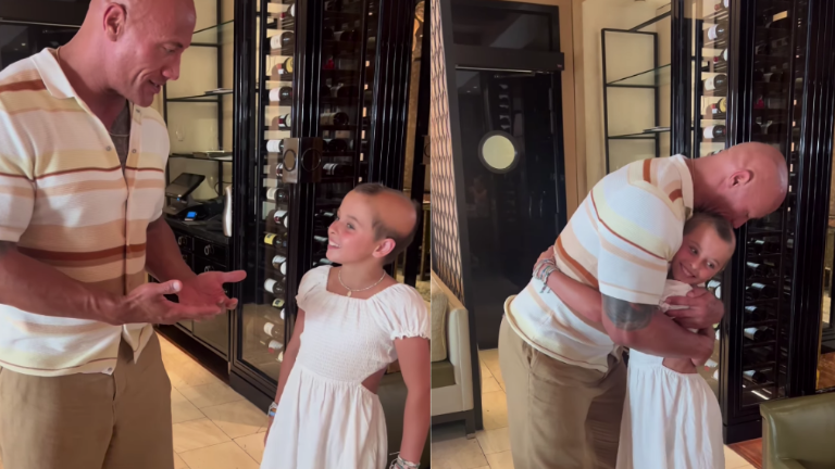 El actor Dwayne Johnson le cumple el deseo a una de sus fans que deseaba conocerlo.