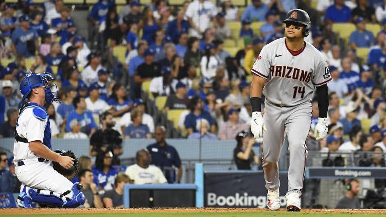 El receptor Gabriel Moreno descargó batazo de cuatro esquinas por los Diamondbacks de Arizona.