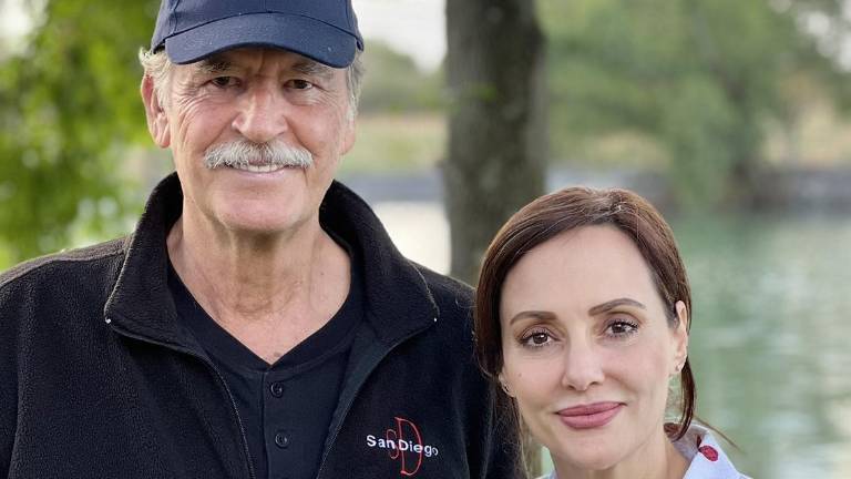 La Senadora Lilly Téllez con el ex Presidente de México, Vicente Fox Quesada.