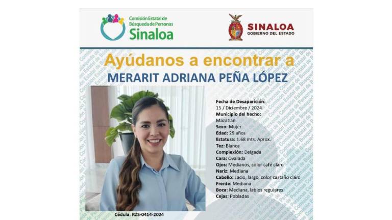 Desde el 15 de diciembre se encuentra desaparecida la joven Merarit Adriana.