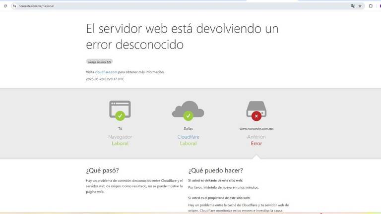 Durante el lunes en algunos momentos al ingresar a Datemex aparecía un error como este.