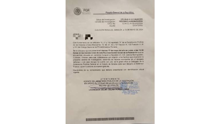 Citatorio girado por la FGR contra productores que se han manifestado contra el precio del maíz ofrecido.