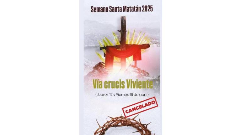 Anuncio de cancelación del tradicional Viacrucis de Matatán.