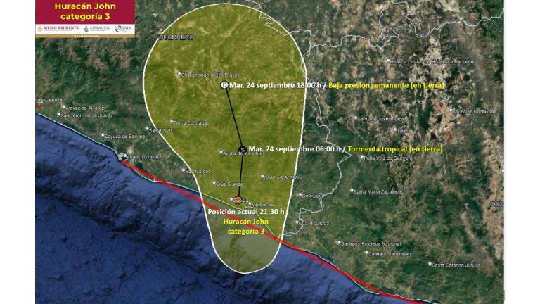 El huracán John impacta en las costas de Guerrero.