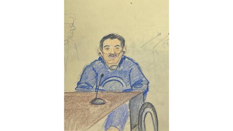 Imagen de la comparecencia de “El Mayo” Zambada en la segunda audiencia ante la Corte tras su detención.