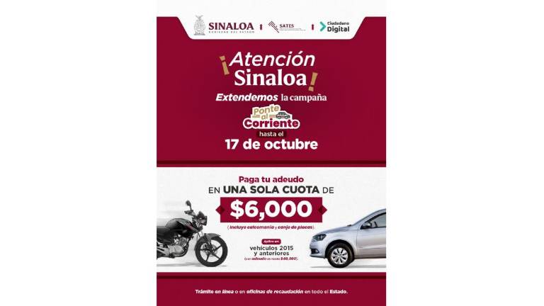 Sates ofrece liquidar los adeudos que oscilen entre 10 y 40 mil pesos con un pago único de 6 mil.