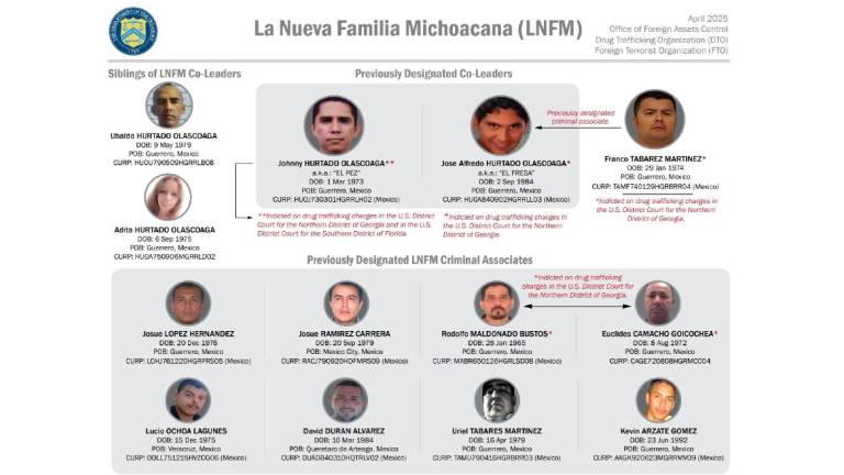 Estructura del cártel La Nueva Familia Michoacana.