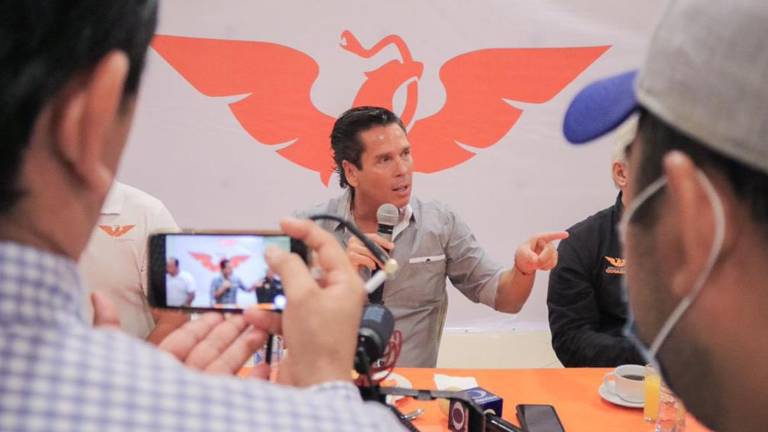 Roberto Palazuelos en conferencia de prensa a principios de febrero.