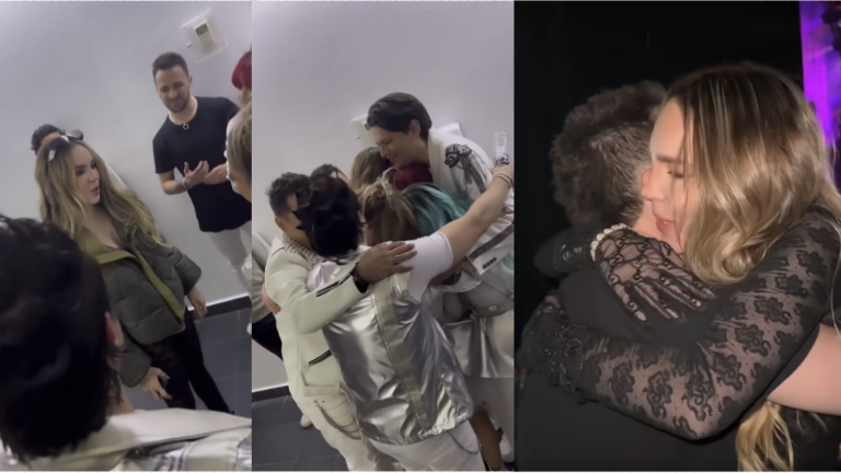 Belinda se reencuentra con sus compañeros de actuación.