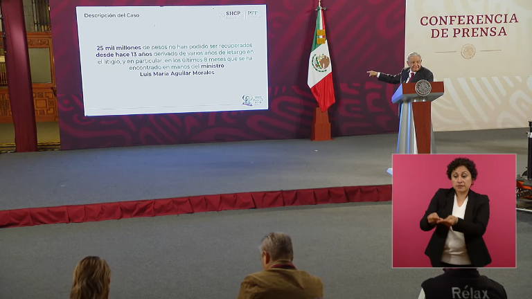 López Obrador cuestionó a Luis María Aguilar Morales, Ministro de la Suprema Corte de Justicia de la Nación.
