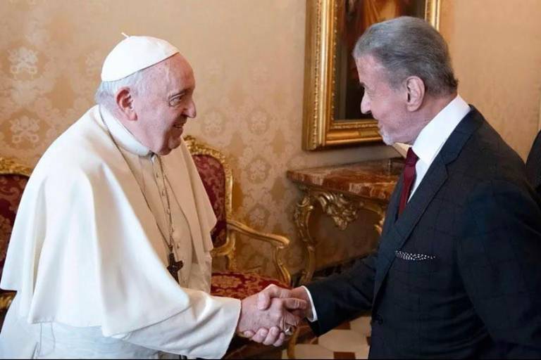 El papa Francisco recibió a Sylvester Stallone