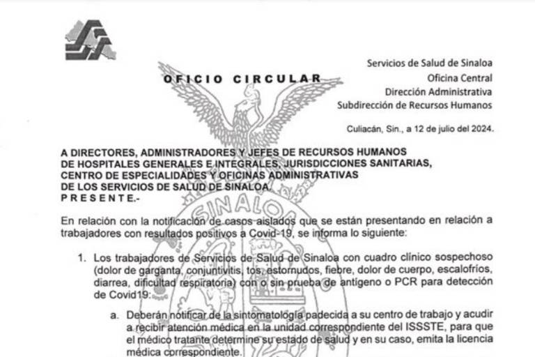 Descarta Salud repunte de casos Covid en Sinaloa, pero emite circular para que se tomen medidas