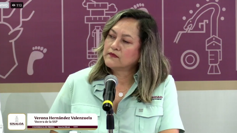 Verona Hernández, vocera de la Secretaría de Seguridad Pública de Sinaloa.
