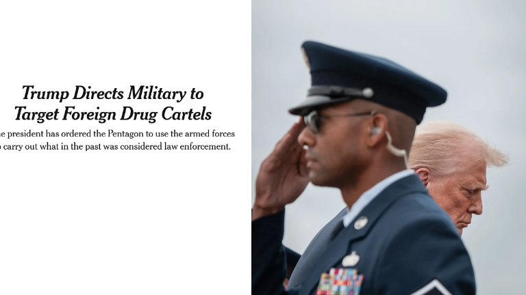 Publicación del diario The New York Times sobre la orden emitida por Donald Trump al Ejército.