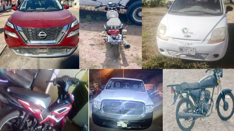 Algunas unidades recuperadas en Culiacán.