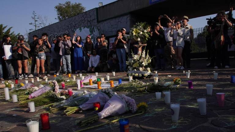 Los manifestantes encendieron velas y colocaron flores en la entrada del Parque Bicentenario.