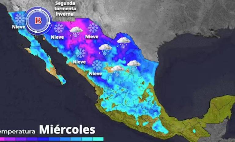 Segunda tormenta invernal provocará frío extremo y lluvias intensas en el Datemex y norte de México