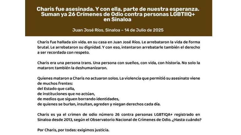 Los colectivos reclamaron al Estado su omisión ante la violencia que persiste contra personas de la comunidad LGBTIQA+.