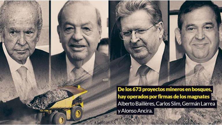 Alberto Baillères (Peñoles), Carlos Slim (Frisco), Germán Larrea (Grupo México) y Alonso Ancira (AMHSA).