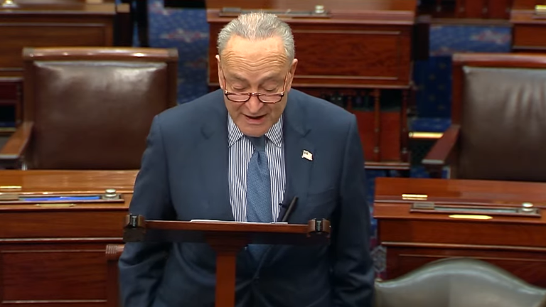 El Senador demócrata Chuck Schumer cuestió a los republicanos sobre si se dejarían manipular por los dichos de Donald Trump refuerente al acuerdo en votación.