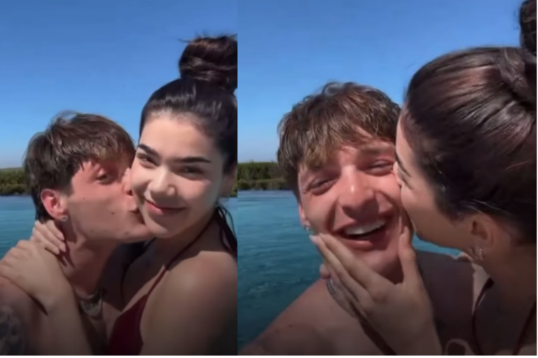 Derrochan amor Kenia Os y Peso Pluma en una piscinada