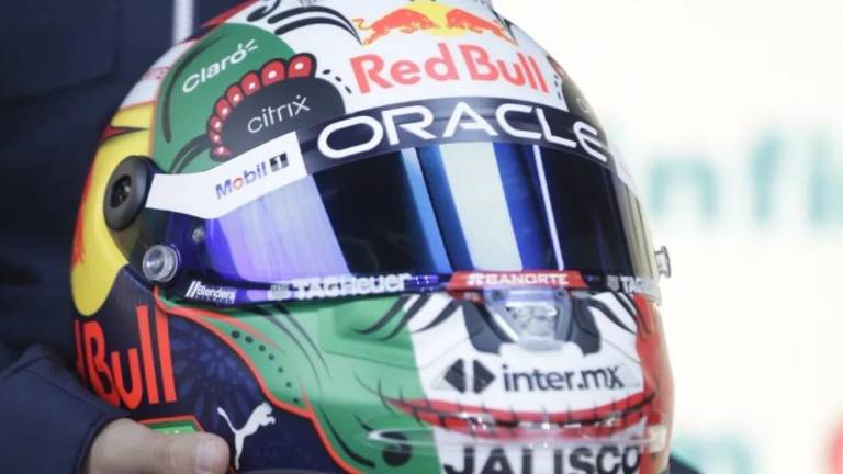 El casco que usará Checo el próximo domingo.