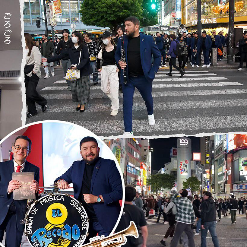 $!Banda El Recodo en la embajada de México y el mítico cruce de Shibuya.