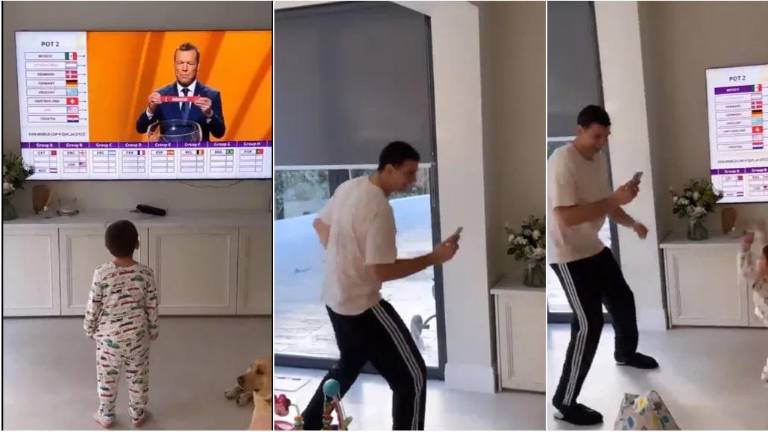 Emiliano “Dibu” Martínez celebra al enterarse del rival de Argentina.
