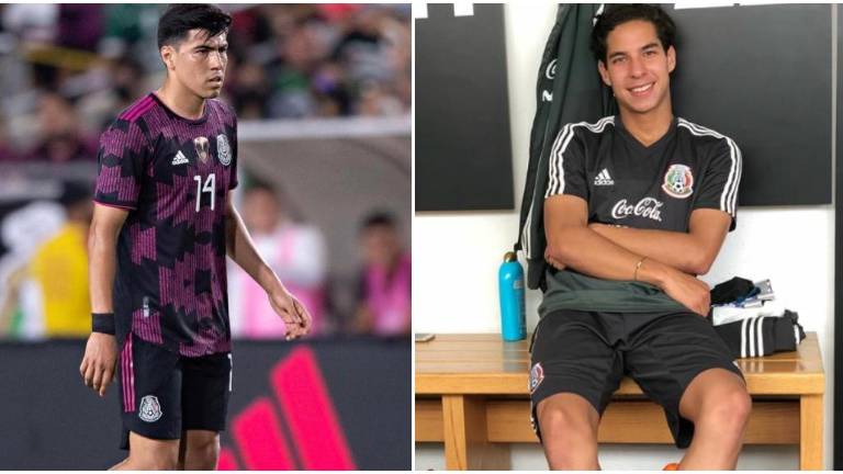 El sinaloense Érick Gutiérrez y Diego Lainez.