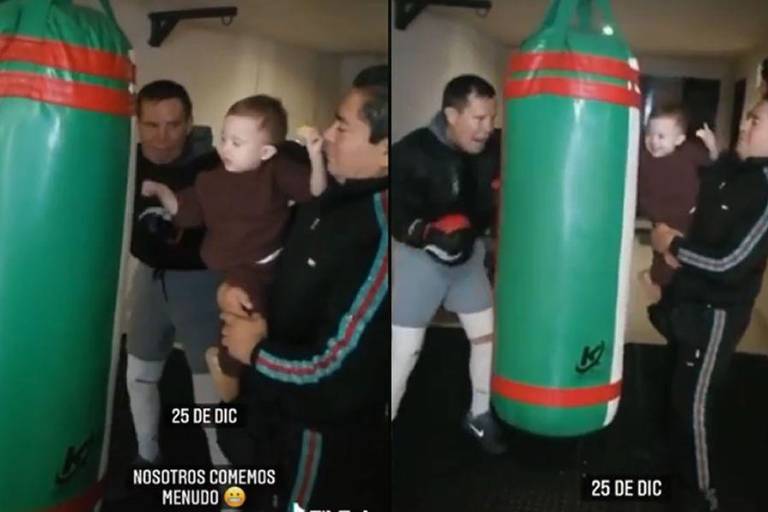 ¡Navidad con todo el poder! Julio César Chávez ‘entrena’ junto a su nieto Julito