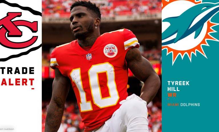 Tyreek Hill pasa de Chiefs a Dolphins