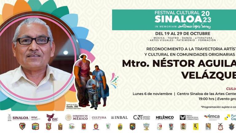 A las 19:00 horas de este lunes, se realizará el acto de entrega de Reconocimiento al Mérito Artístico y Cultural del Pecdas, al profesor Néstor Aguilar Velázquez.
