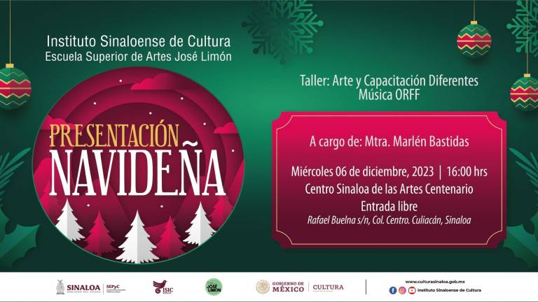 La Presentación Navideña de alumnos del Isic será del 6 al 15 de diciembre.